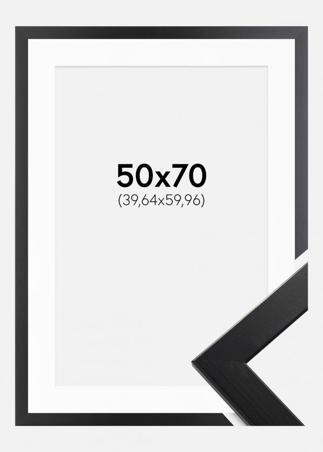 Cornice Trendline Nero 50x70 cm - Passe-partout Bianco 16x24 inches