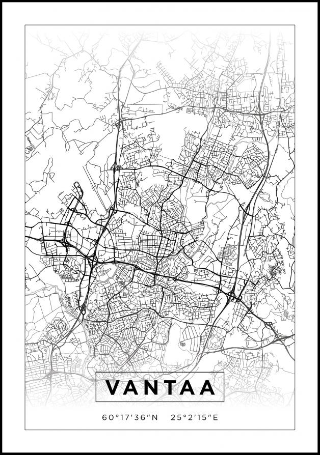 Mappa - Vantaa - Poster bianco