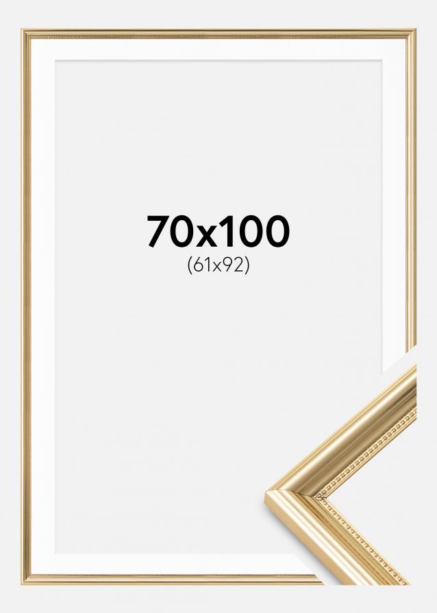 Cornice Gala Oro 70x100 cm - Passe-partout Bianco 62x93 cm