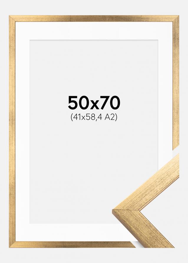 Cornice Stilren Oro 50x70 cm - Passe-partout Bianco 42x59,4 cm (A2)