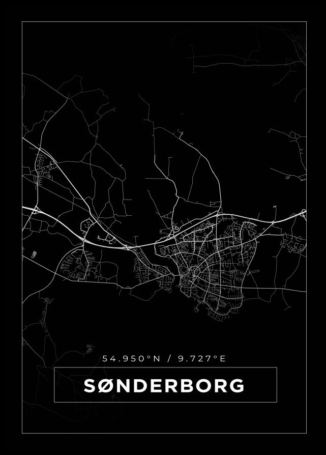 Mappa - Sønderborg - Poster nero