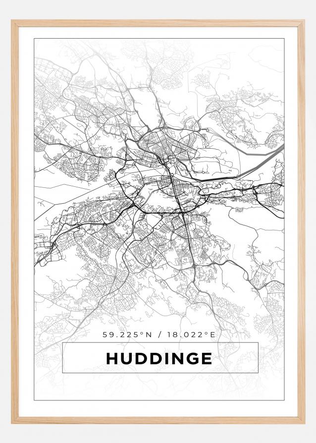 Mappa - Huddinge - Poster bianco