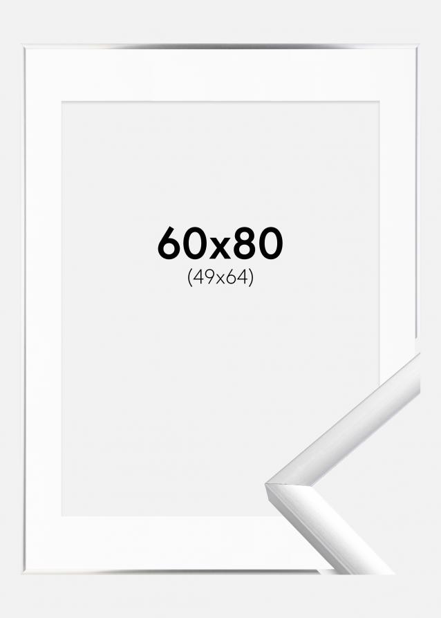 Cornice New Lifestyle Argento 60x80 cm - Passe-partout Bianco 50x65 cm