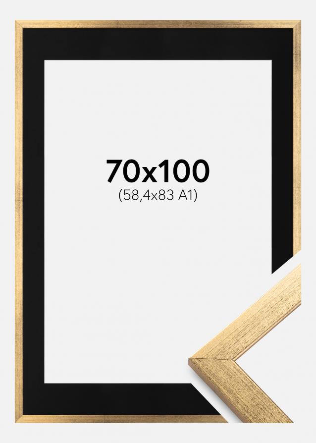 Cornice Stilren Oro 70x100 cm - Passe-partout Nero 59,4x84 cm (A1)