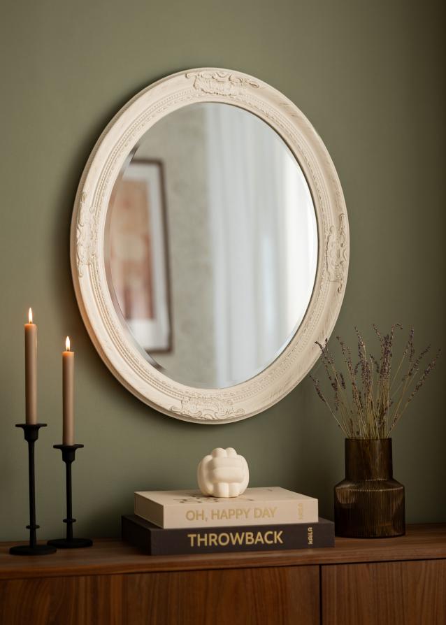 Specchio Antique Bianco Ovale 63x73 cm