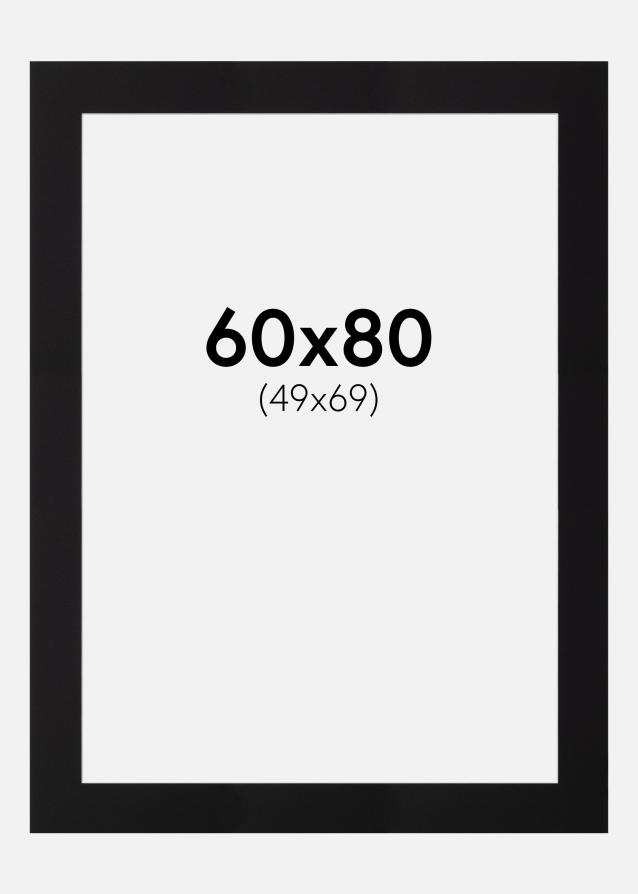 Passe-partout Nero Standard (Bordo interno bianco) 60x80 cm (49x69)