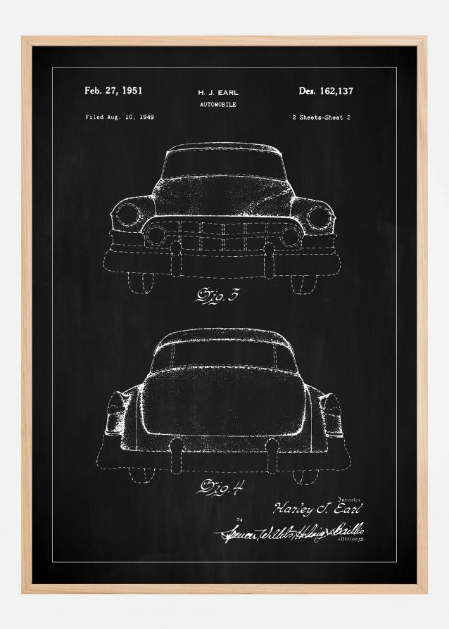 Disegni di brevetti - Cadillac II - Nero Poster