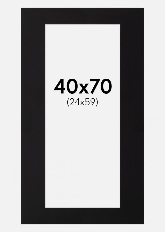 Passe-partout Nero Standard (Bordo interno bianco) 40x70 cm (24x59)