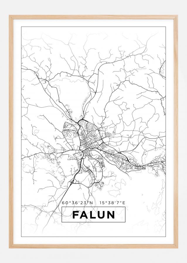 Mappa - Falun - Poster bianco