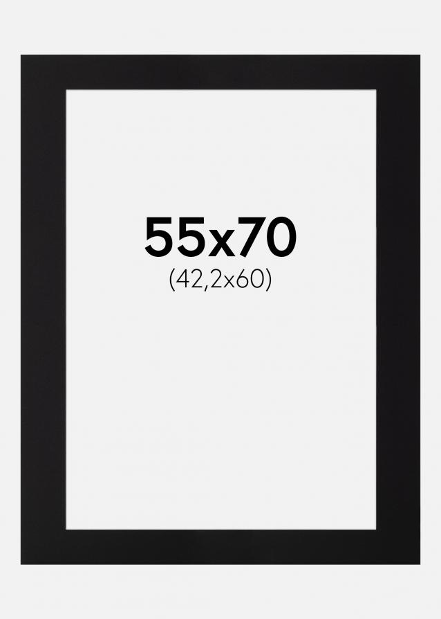 Passe-partout Nero Standard (Bordo interno bianco) 55x70 cm (42,2x60)