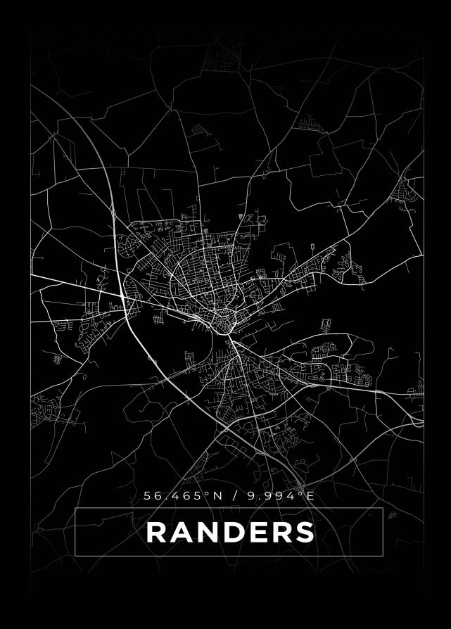 Mappa - Randers - Poster nero