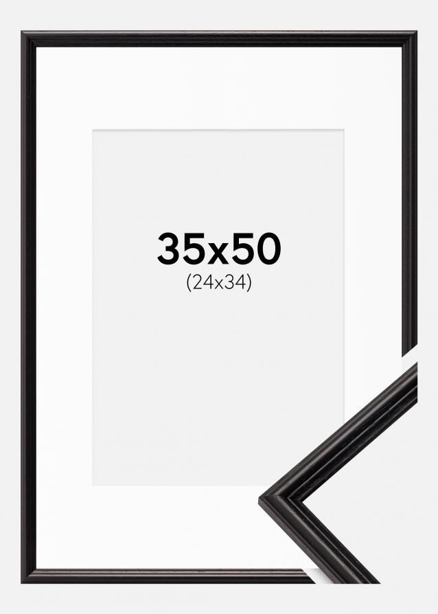 Cornice Horndal Nero 35x50 cm - Passe-partout Bianco 25x35 cm