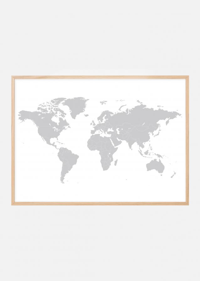 Mappa del mondo - Grigio Poster