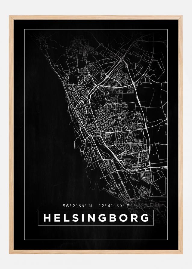 Mappa - Helsingborg - Poster nero