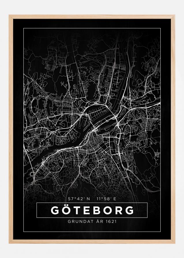 Mappa - Göteborg - Nero Poster