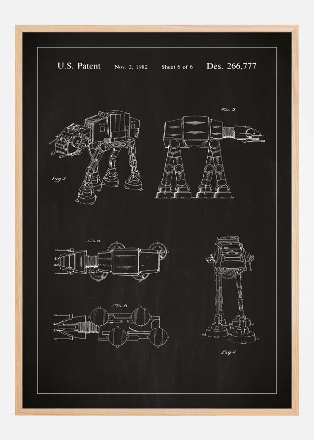 Disegni di brevetti - Star Wars - Walker - Nero Poster