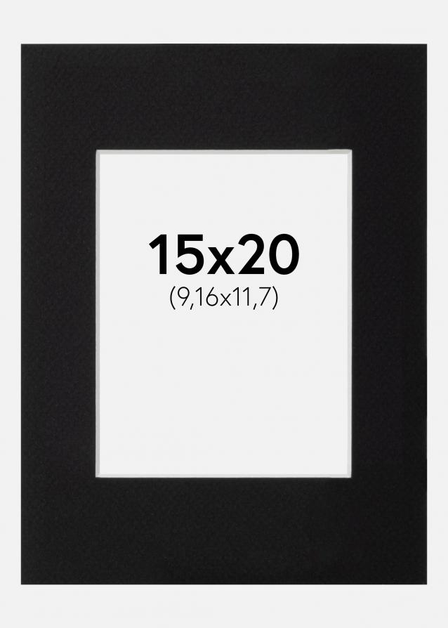 Passe-partout Nero Standard (Bordo interno bianco) 15x20 cm (9,16x11,7)
