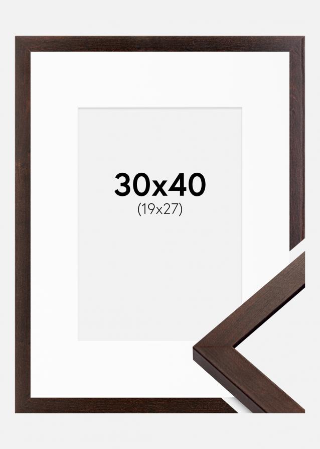 Cornice Selection Noce 30x40 cm - Passe-partout Bianco 20x28 cm