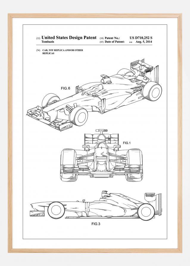 Patent Print - Formula 1 Racing Car - White Poster