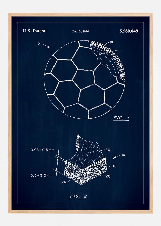 Patent Print - Football - Blue Poster