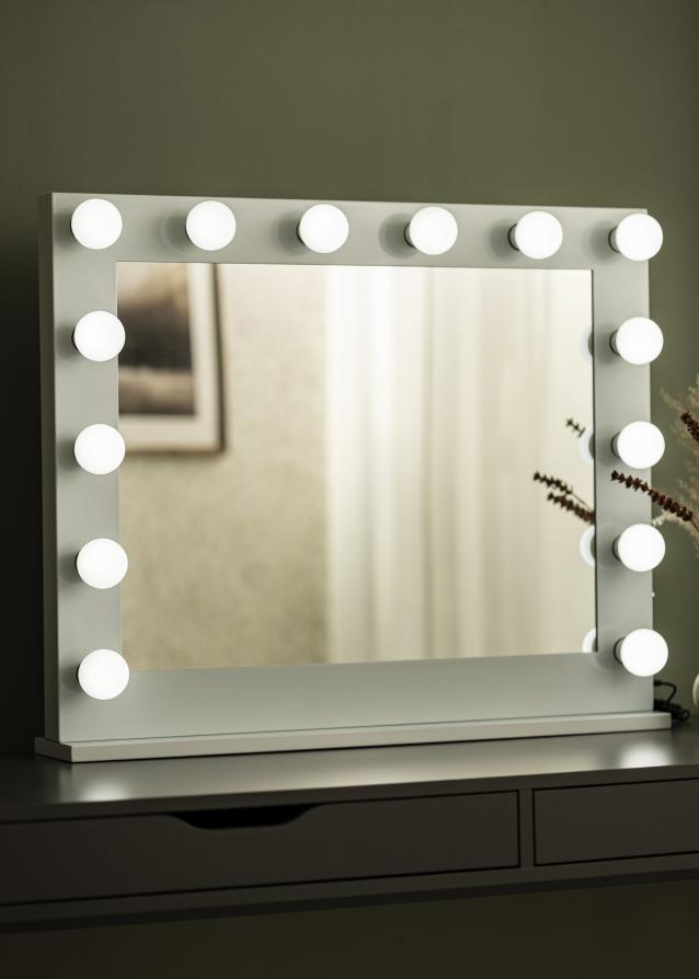 KAILA Specchio per trucco Hollywood 14 E27 Bianco 80x65 cm
