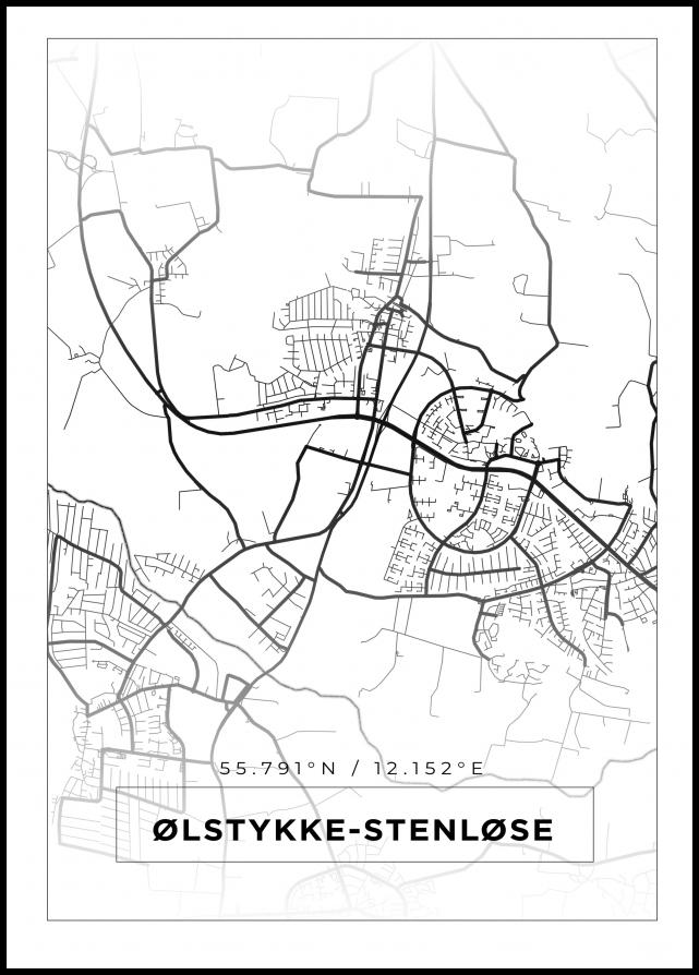 Mappa - Ølstykke-Stenløse - Poster bianco