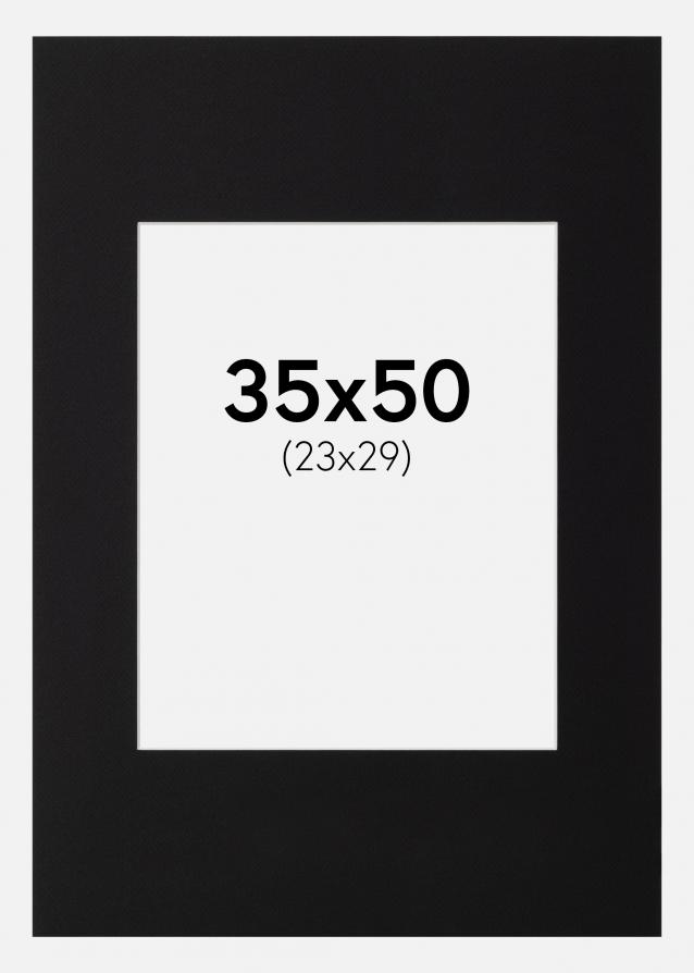 Passe-partout Nero Standard (Bordo interno bianco) 35x50 cm (23x29)
