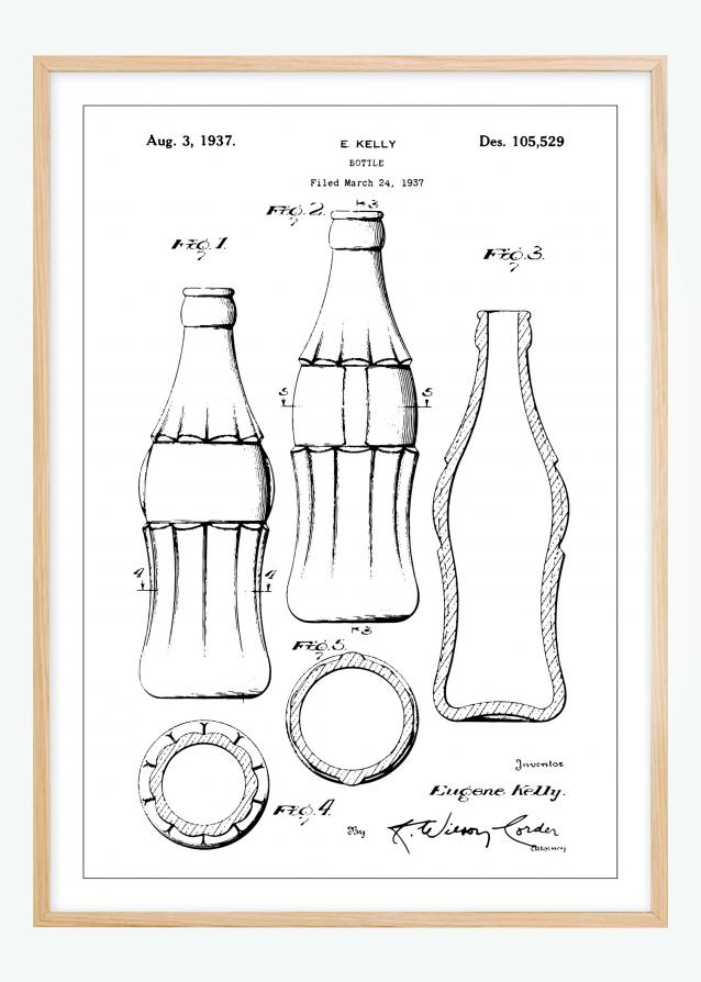 Disegni di brevetti - Bottiglia di Coca-Cola Poster