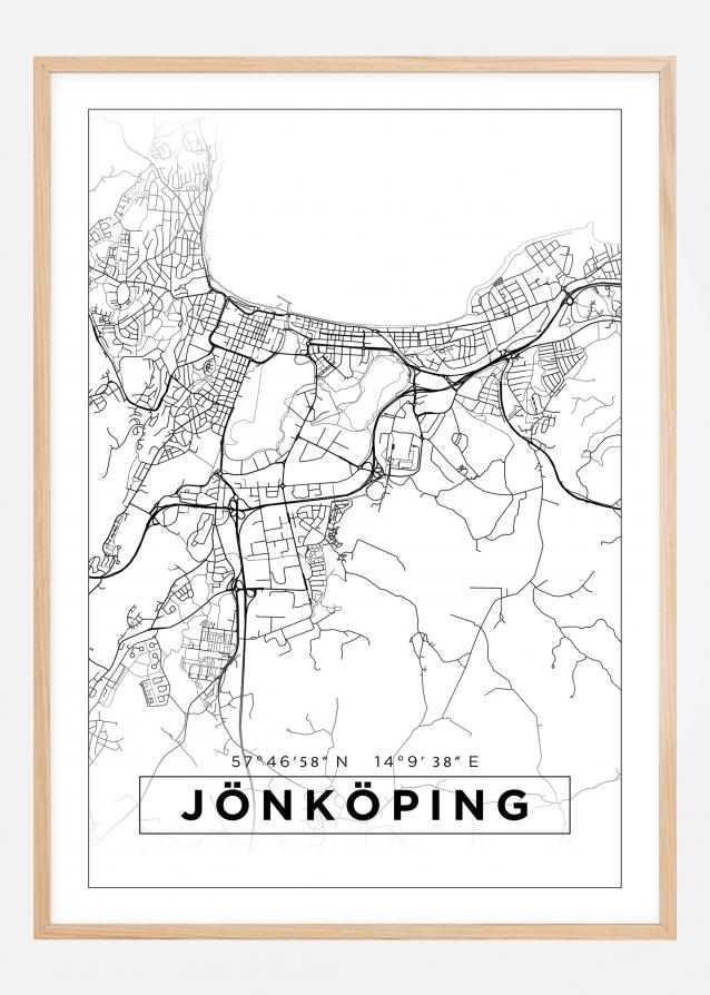 Mappa - Jönköping - Poster bianco