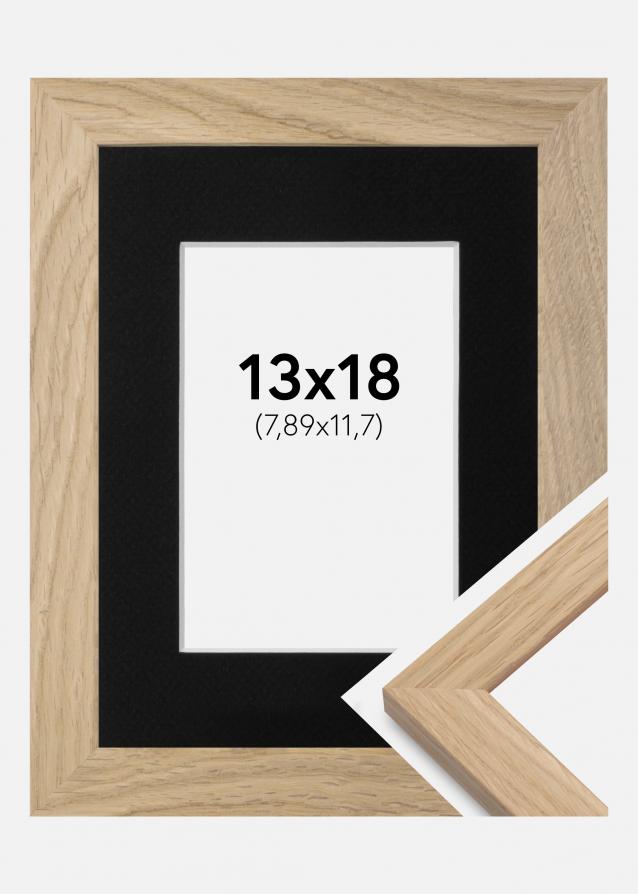 Cornice Oak Wood 13x18 cm - Passe-partout Nero 3,5x5 inches