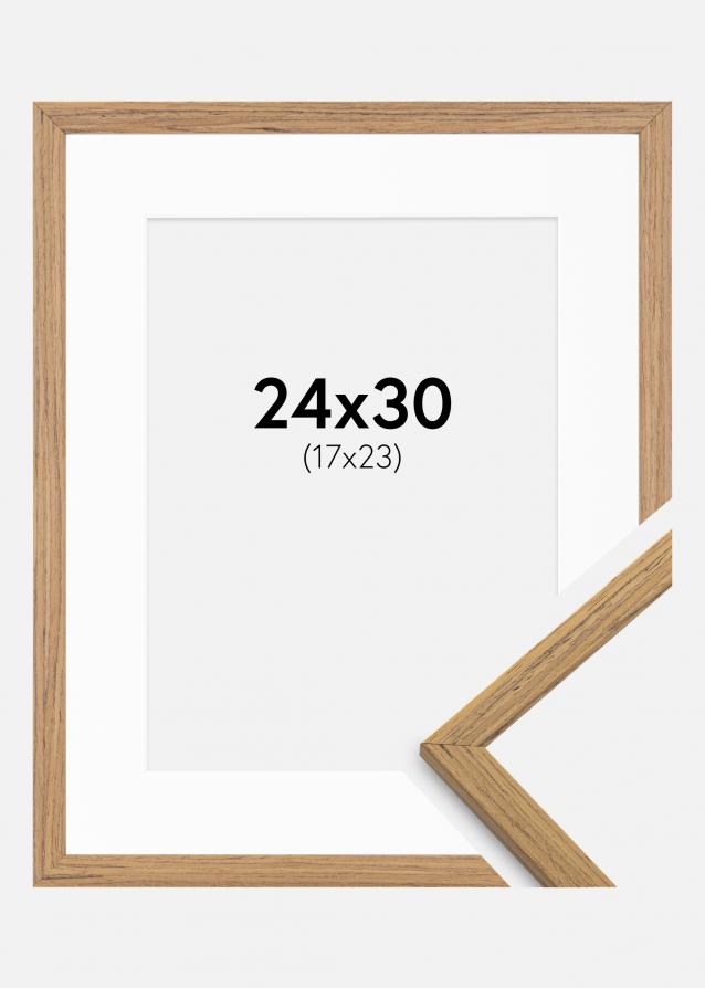 Cornice Edsbyn Teak 24x30 cm - Passe-partout Bianco 18x24 cm