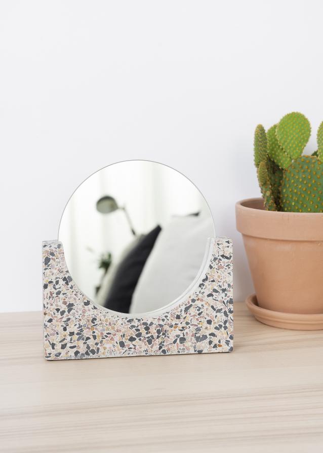 Specchio da tavolo Terrazzo Bianco 17 cm Ø