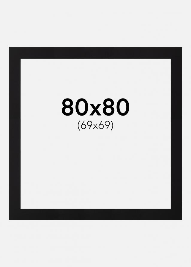 Passe-partout Nero Standard (Bordo interno bianco) 80x80 cm (69x69)