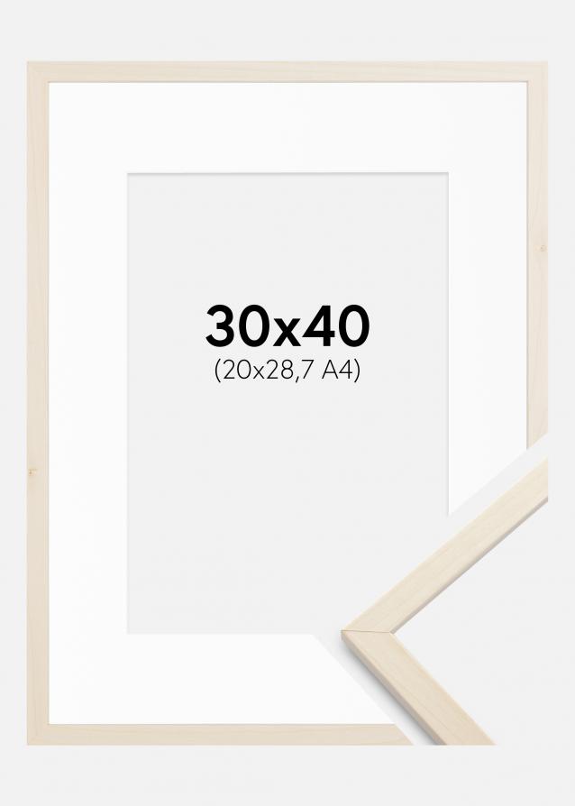 Cornice Edsbyn Acero 30x40 cm - Passe-partout Bianco 21x29,7 cm (A4)
