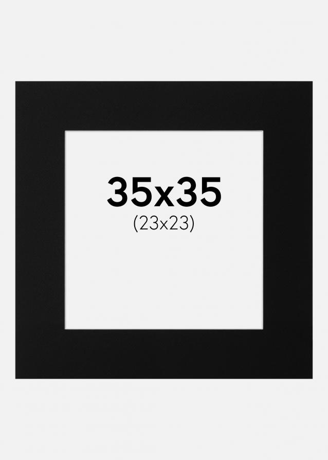 Passe-partout Nero Standard (Bordo interno bianco) 35x35 cm (23x23)