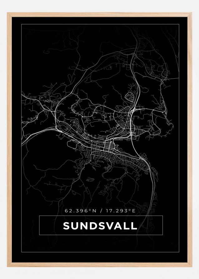 Mappa - Sundsvall - Poster nero