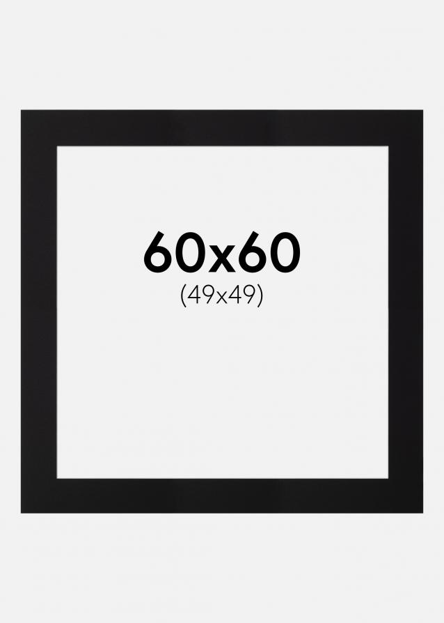 Passe-partout Nero Standard (Bordo interno bianco) 60x60 cm (49x49)