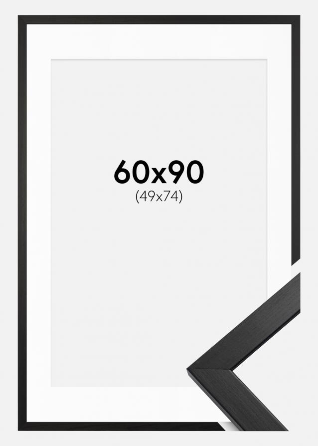 Cornice Stilren Nero 60x90 cm - Passe-partout Bianco 50x75 cm
