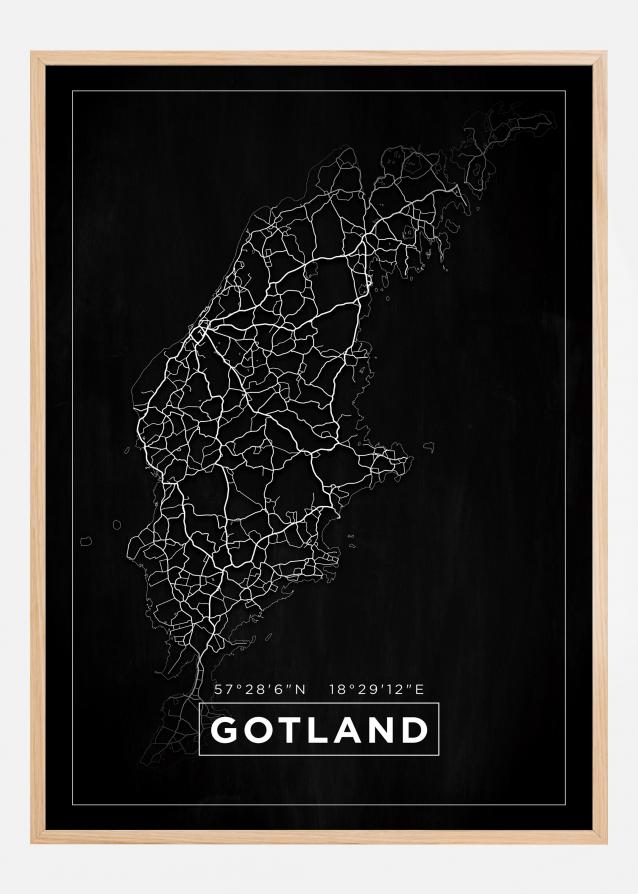 Mappa - Gotland - Poster nero