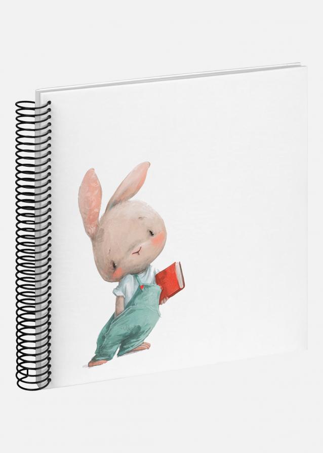 Bunny Nosey Album a spirale Bianco - 24x24 cm (40 Pagine bianche / 20 fogli)