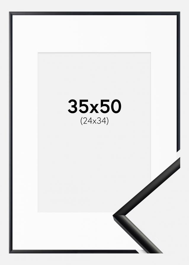 Cornice New Lifestyle Nero opaco 35x50 cm - Passe-partout Bianco 25x35 cm