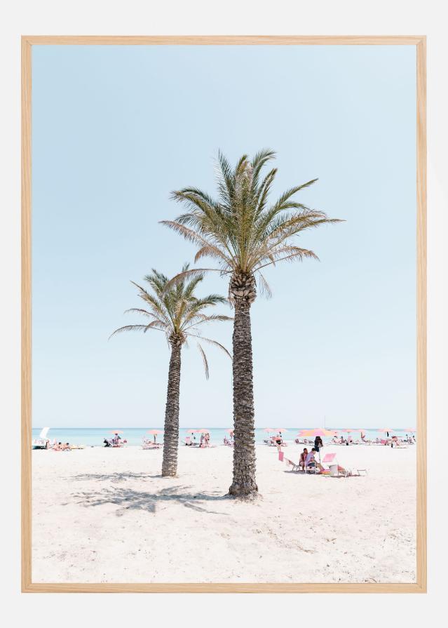 Palm tree at the beach Poster