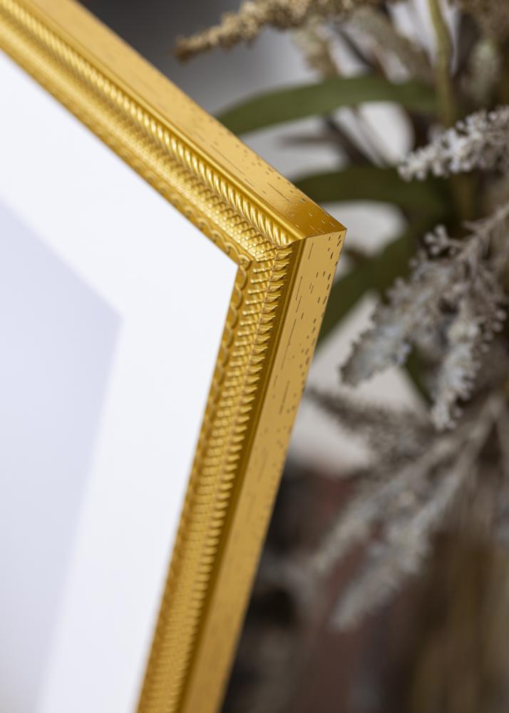 Cornice Lattice Oro 40x50 cm - Passepartout Bianco 29,7x42 cm (A3)