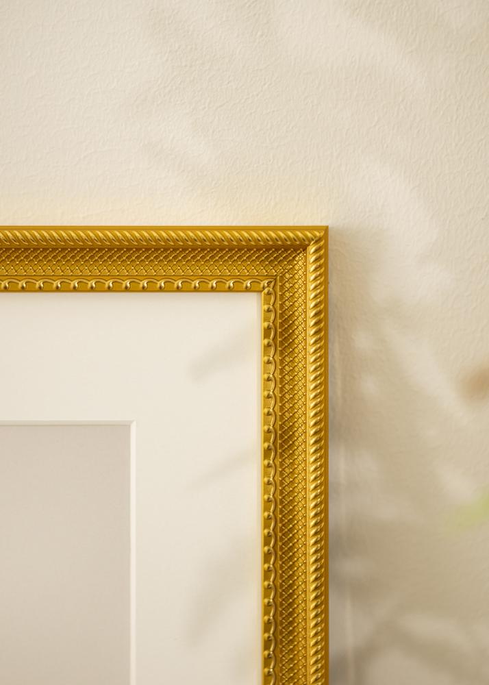 Cornice Lattice Oro 40x50 cm - Passepartout Bianco 29,7x42 cm (A3)