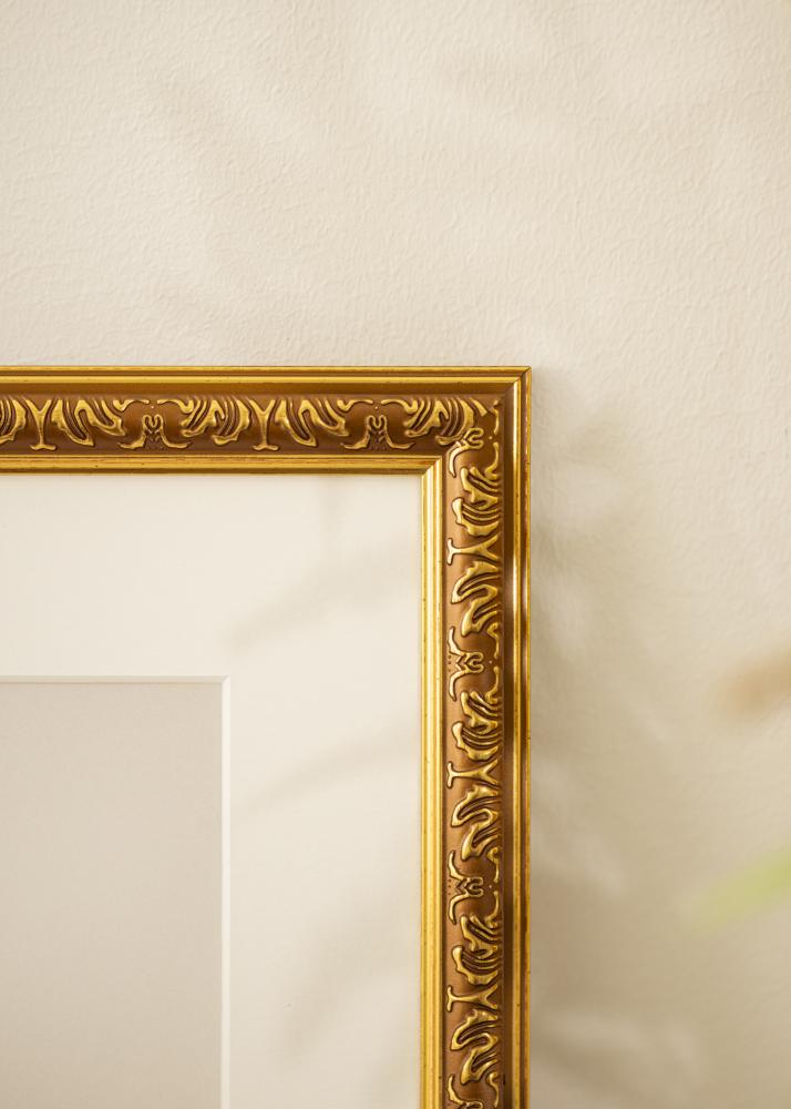 Cornice Swirl Oro 50x70 cm - Passepartout Bianco 40x60 cm