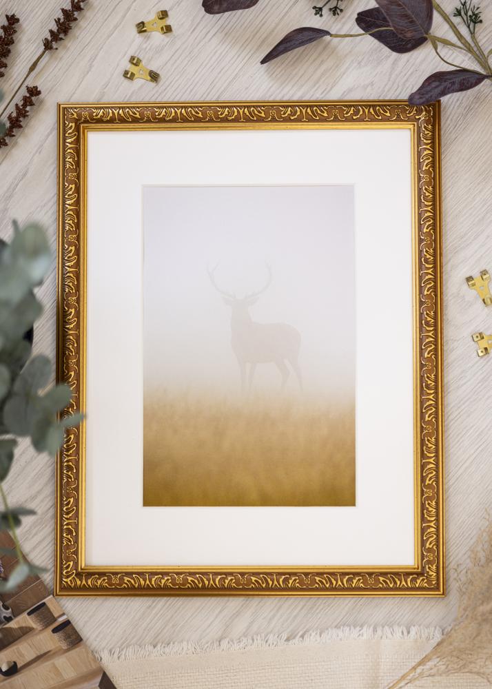 Cornice Swirl Oro 50x70 cm - Passepartout Bianco 40x60 cm