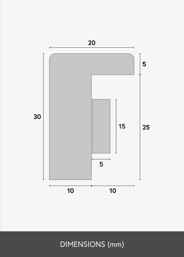 BGA Cornice profonda Vetro acrilico Nero 58x100 cm