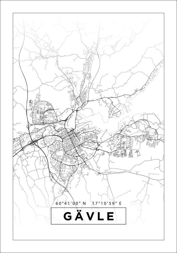 Mappa - Gävle - Poster bianco