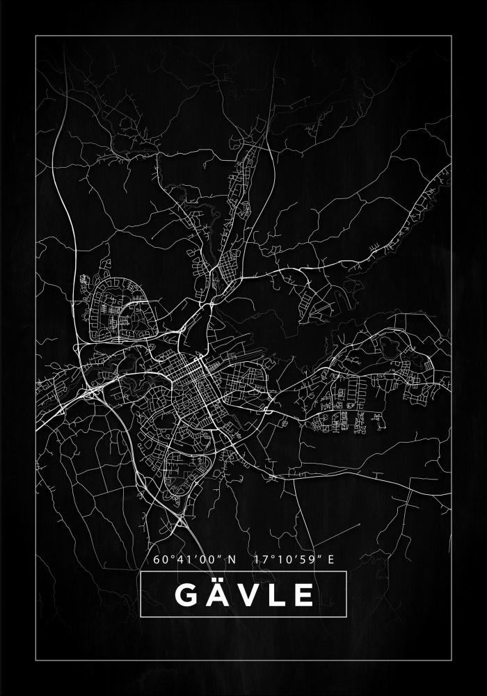 Mappa - Gävle - Poster nero