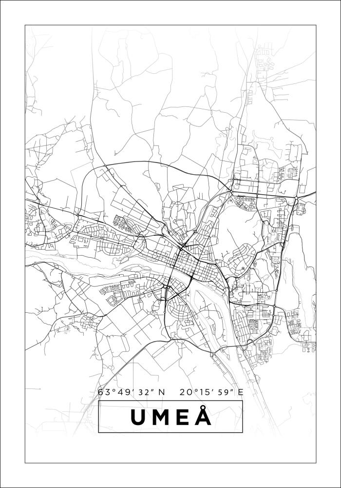 Mappa - Umeå - Poster bianco